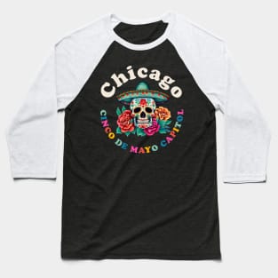 Chicago Cinco de Mayo 2023 Sugar Skull Illinois Baseball T-Shirt